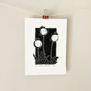 poppy-seed-head-linocut-print