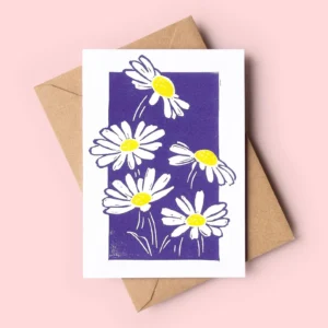 linocut-daisies-card