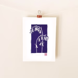 bluebells-linocut-print